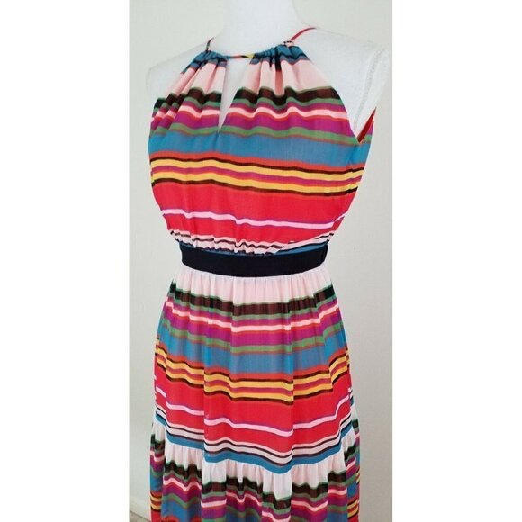 Max and Cleo~Women's Size XXS~Multi Color Striped Sleeveless Maxi Dress NWT $188 - Picture 3 of 7